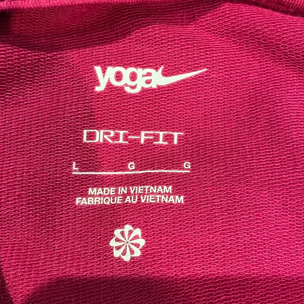 NIKE Dri-Fit Berry Pink Yoga Hoodie Loose Fit‎ Athleisure NWT Size L - Picture 8 of 16